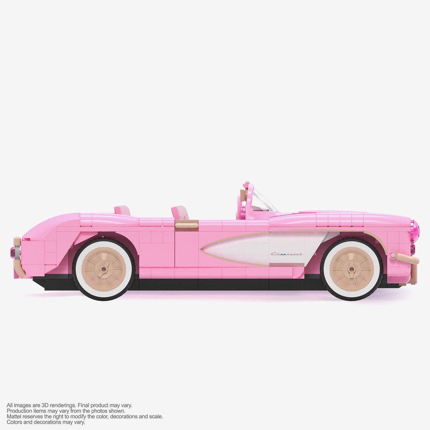 MEGA Barbie The Movie ’56 Corvette Stingray Collector Building Set - Bộ lắp ráp xe mô hình 1:18 Corvette Stingray 1956 - MEGA Barbie