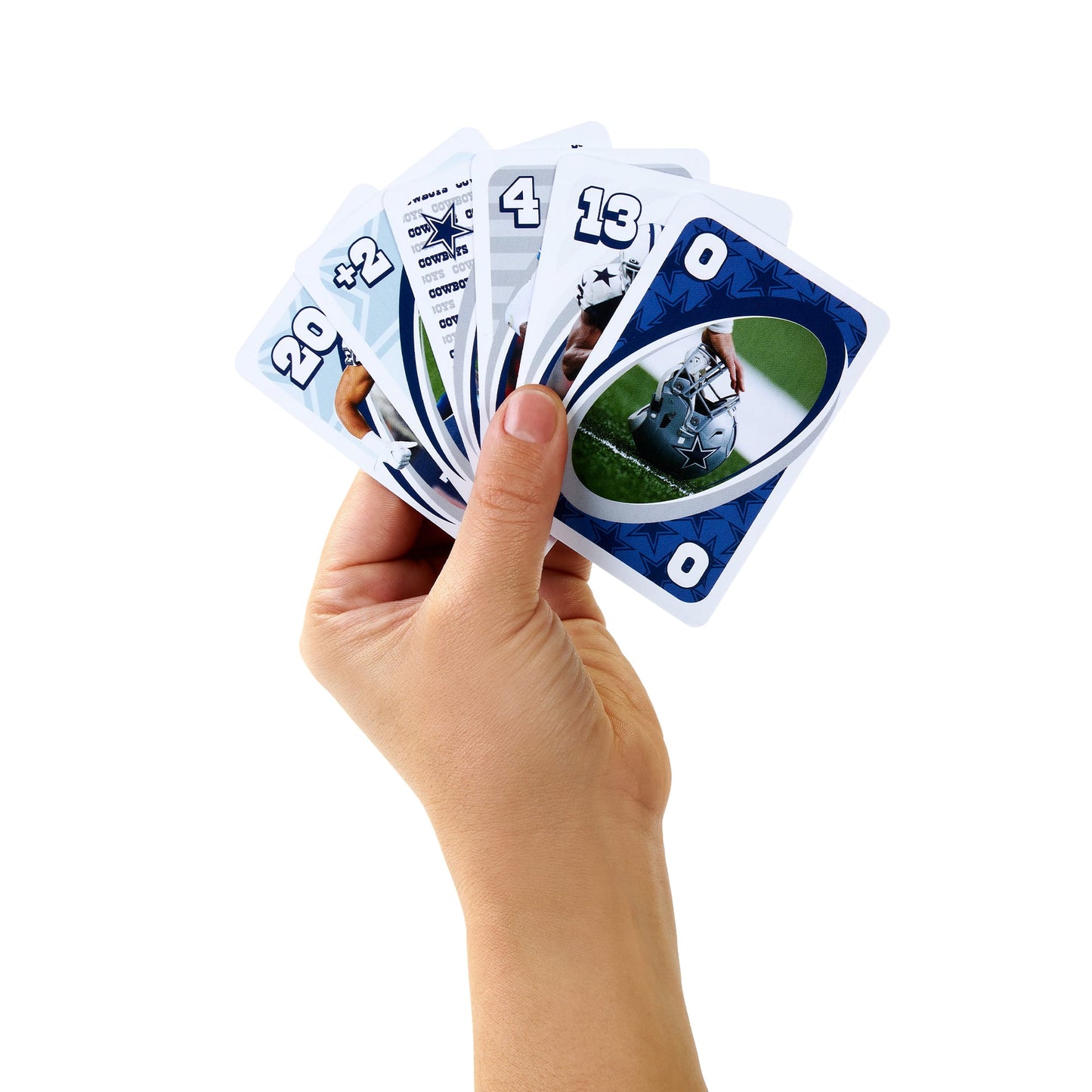 UNO Fandom NFL Dallas Cowboys Game Deck - Bộ Bài Thẻ Bài Thể Thao Mattel - Hình ảnh bổ sung 6
