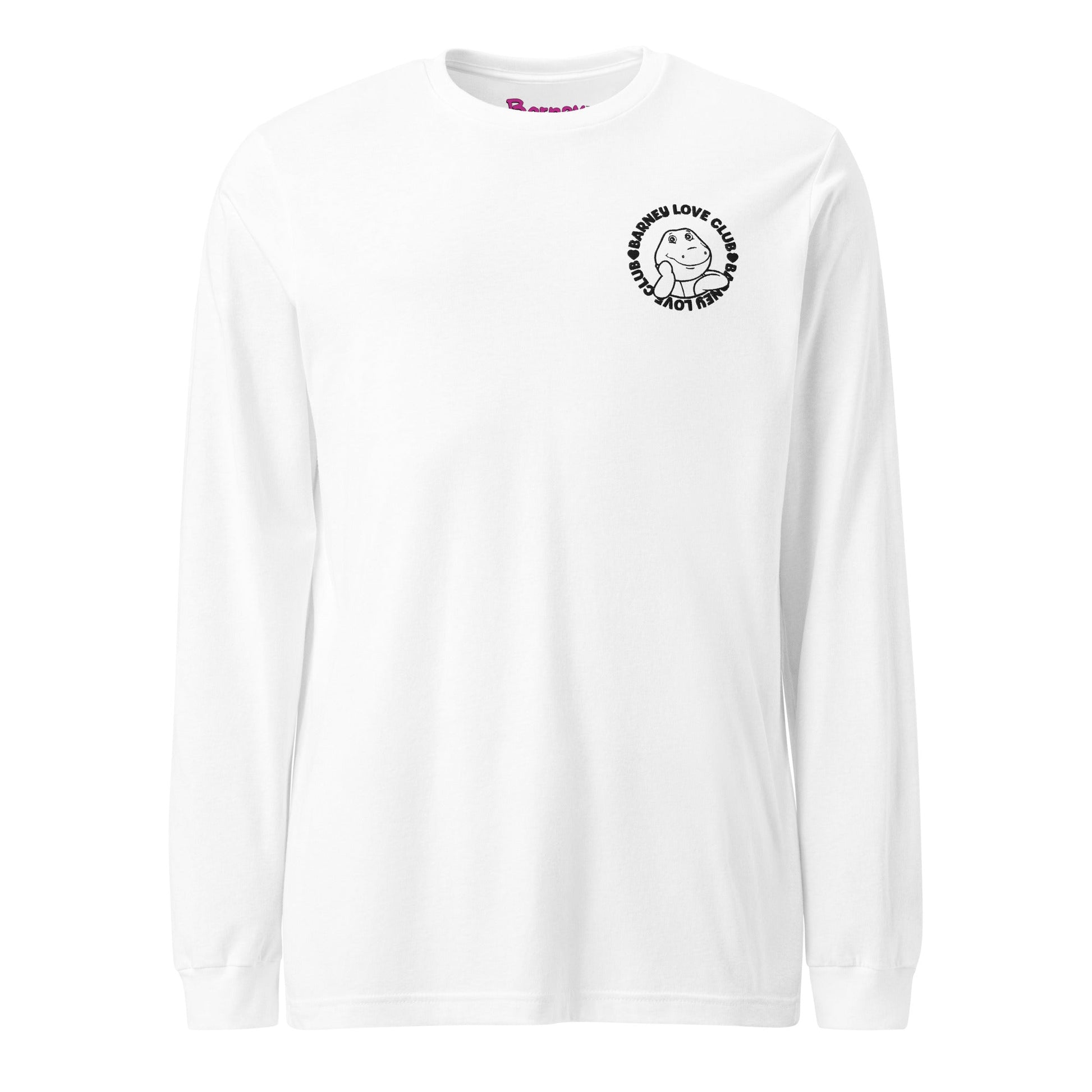 Barney Embroidered Love Club Long Sleeve T-Shirt - Áo Thun Dài Tay Unisex Thêu Cao Cấp - Mattel Creations - Góc nhìn khác 3