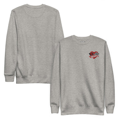 Hot Wheels Checkered Hearts Embroidered Grey Sweatshirt