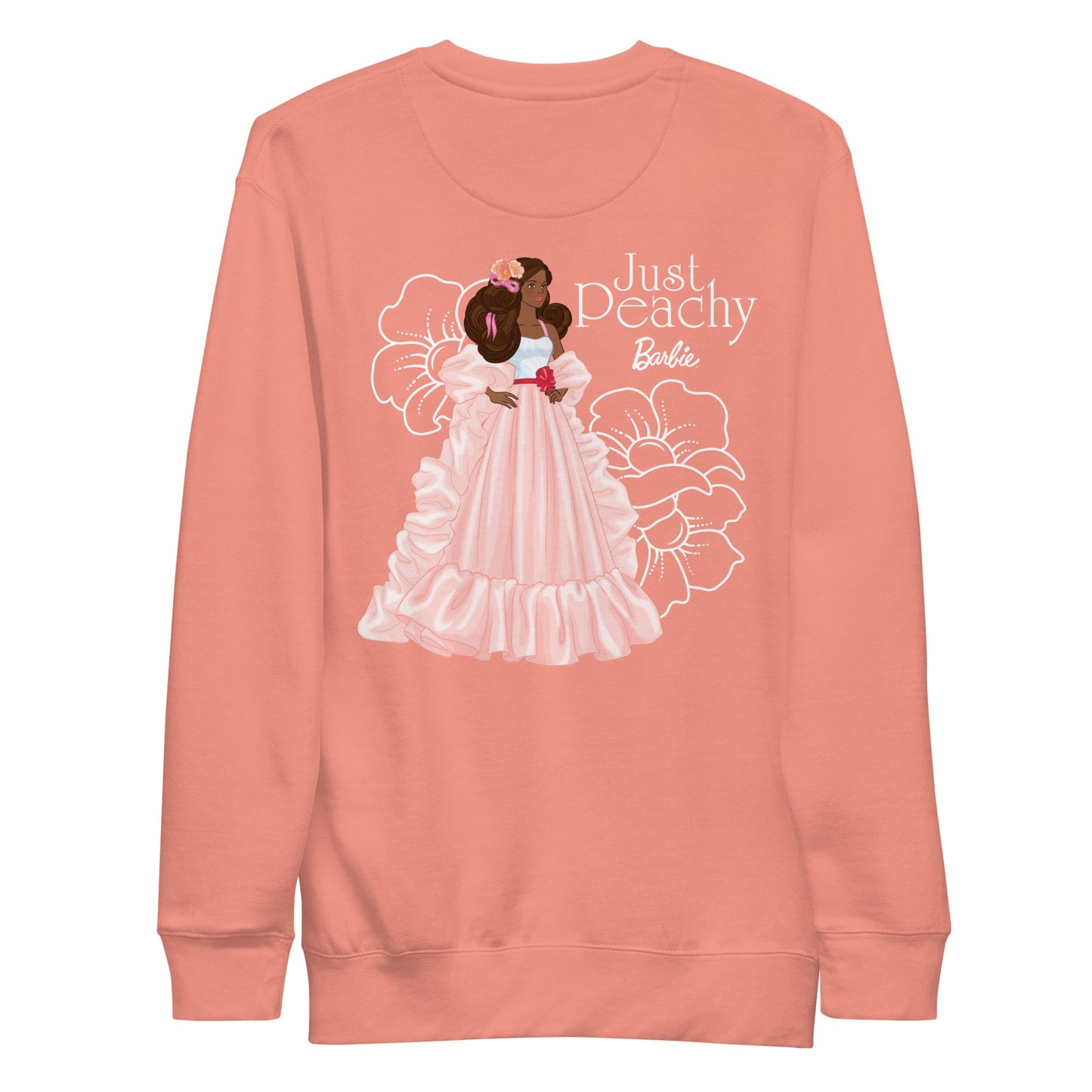 Barbie Peaches 'n Cream Embroidered Peach Sweatshirt