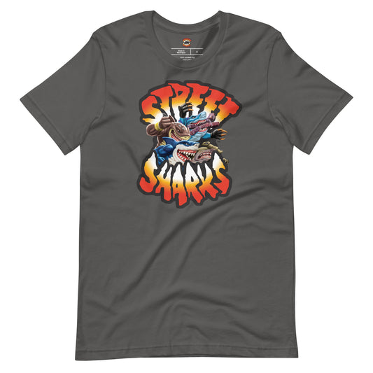 Street Sharks Grey Logo T-Shirt - Áo Thun Logo Xám Street Sharks Mattel Creations - Hình ảnh sản phẩm