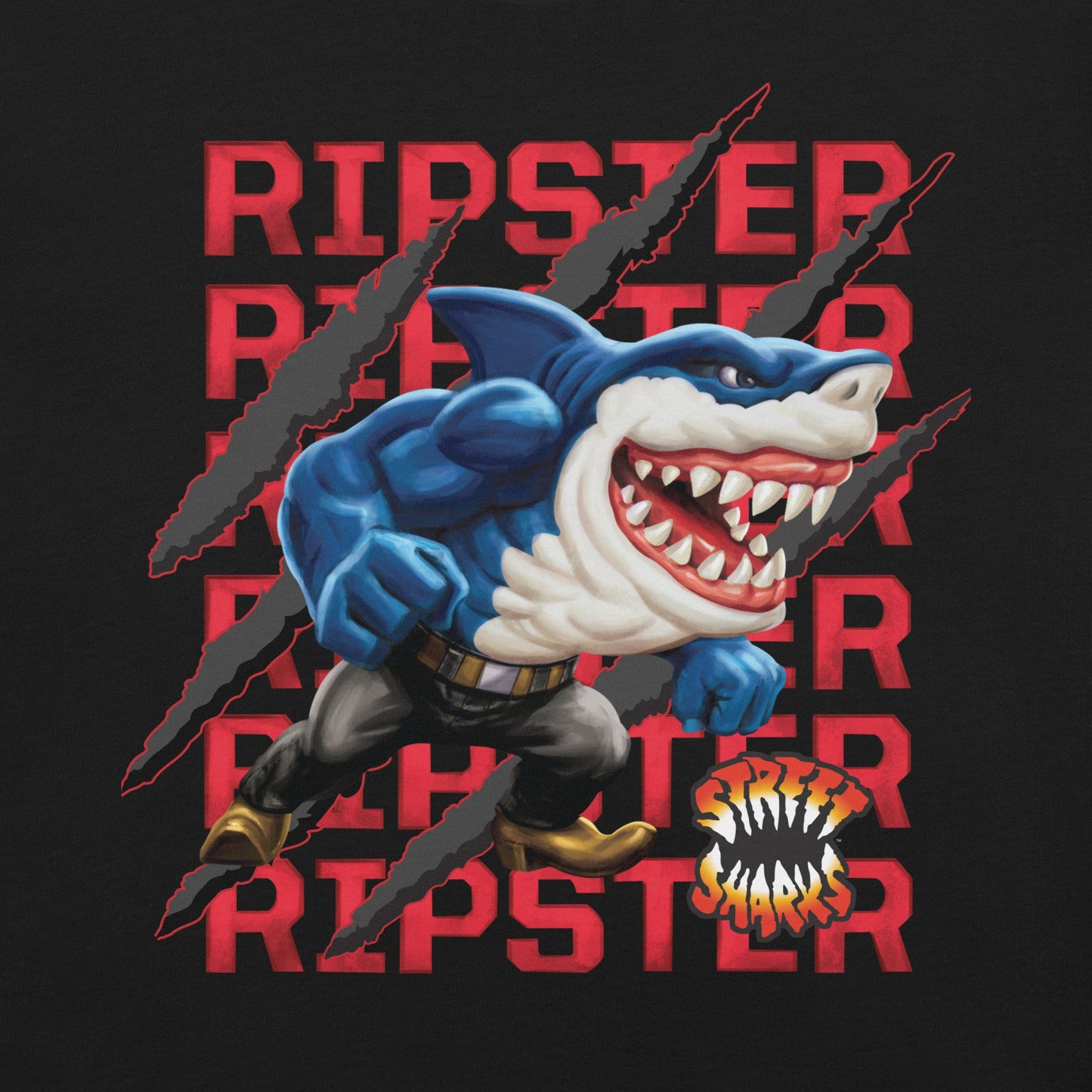 Street Sharks Ripster Slash T-Shirt - Áo Thun Unisex Đồ Sưu Tầm Mattel Creations - Hình ảnh chi tiết 2