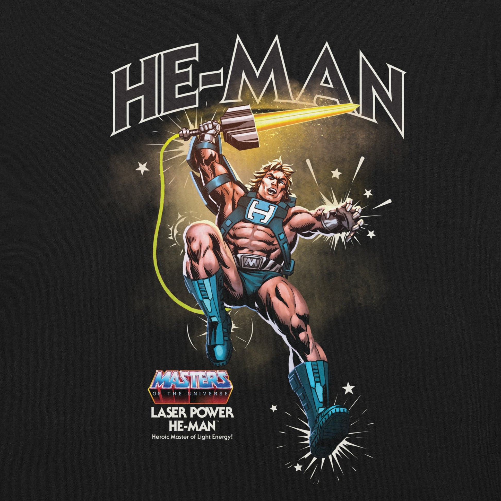 Masters of the Universe Laser Power He-Man Black T-shirt