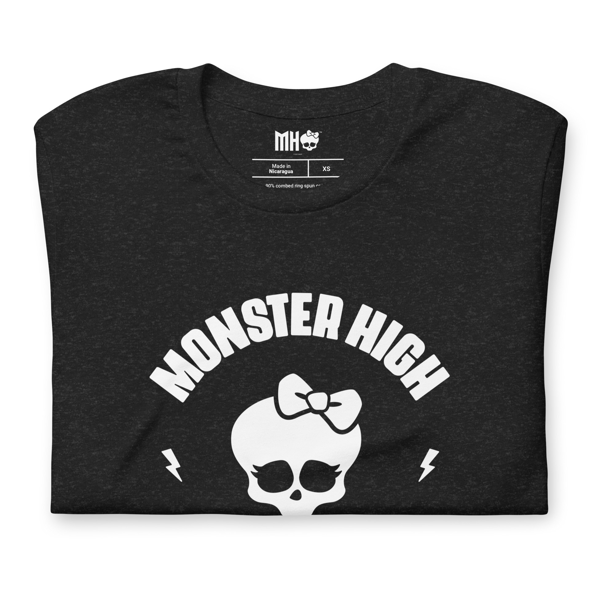 Monster High Fang Club Short Sleeve T-Shirt in Black Heather - Áo thun thời trang Unisex - Mattel Creations - Góc nhìn khác 3