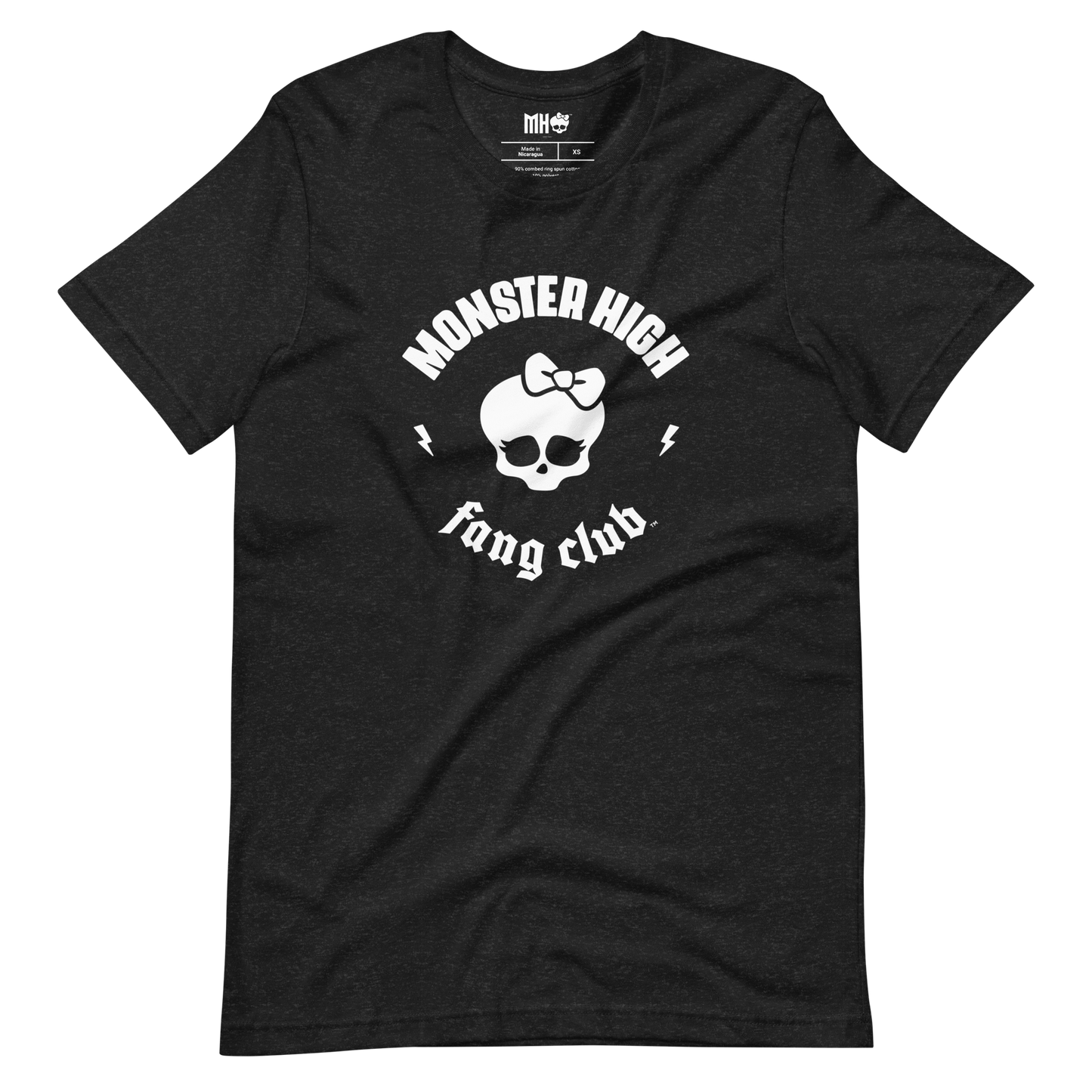 Monster High Fang Club Short Sleeve T-Shirt in Black Heather - Áo thun thời trang Unisex - Mattel Creations - Hình ảnh chi tiết 2