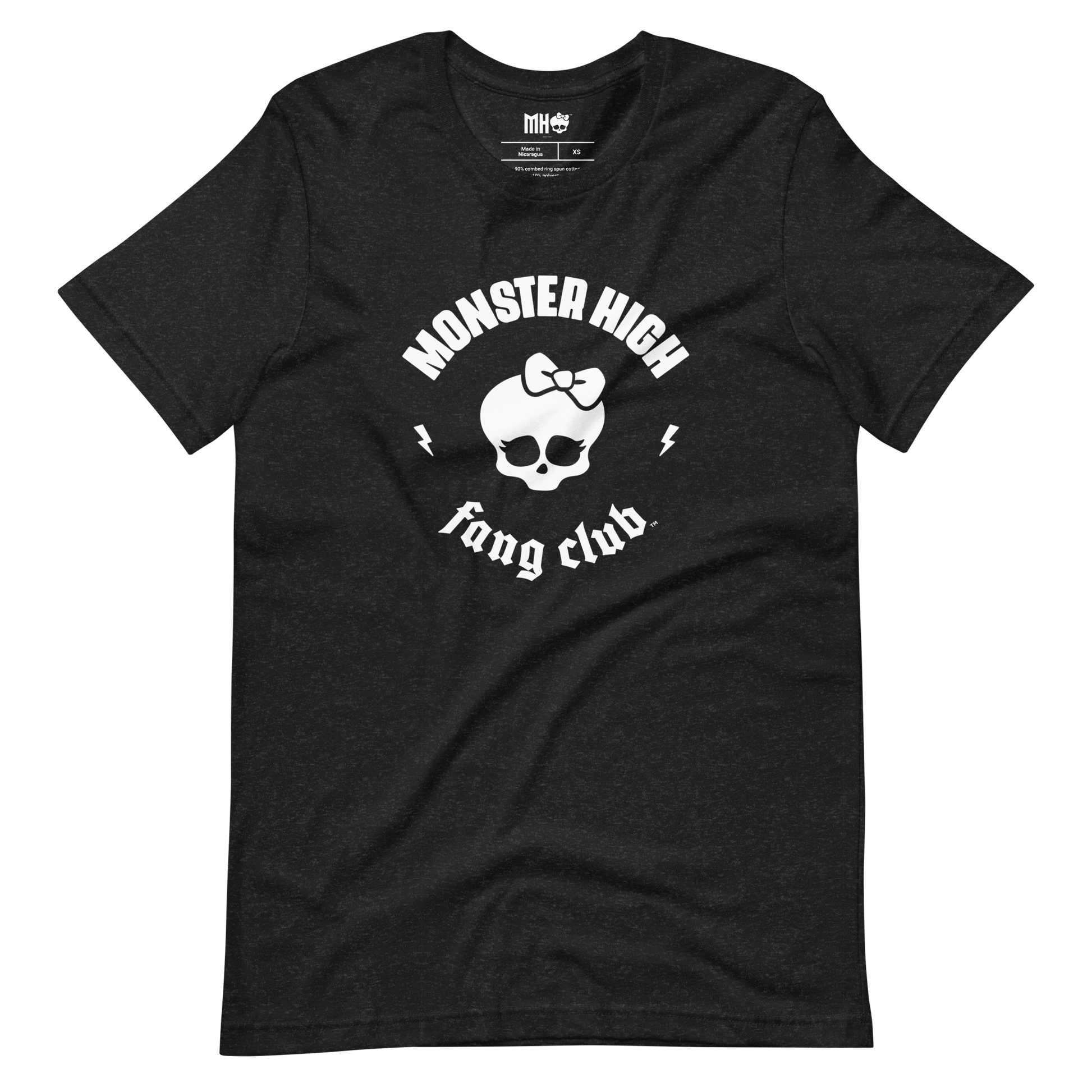 Monster High Fang Club Short Sleeve T-Shirt in Black Heather - Áo thun thời trang Unisex - Mattel Creations - Hình ảnh chi tiết 2