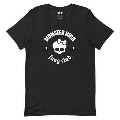 Monster High Fang Club Short Sleeve T-Shirt in Black Heather - Áo thun thời trang Unisex - Mattel Creations - Hình ảnh sản phẩm