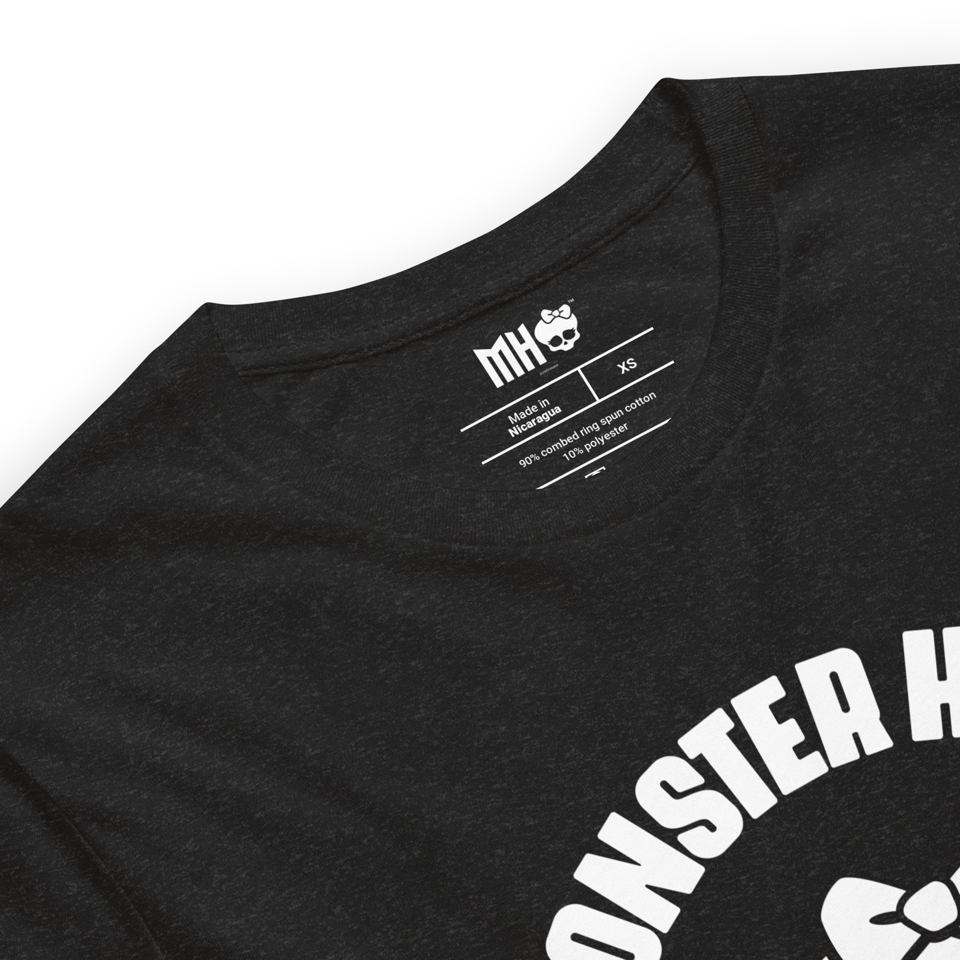 Monster High Fang Club Short Sleeve T-Shirt in Black Heather - Áo thun thời trang Unisex - Mattel Creations - Hình ảnh bổ sung 4