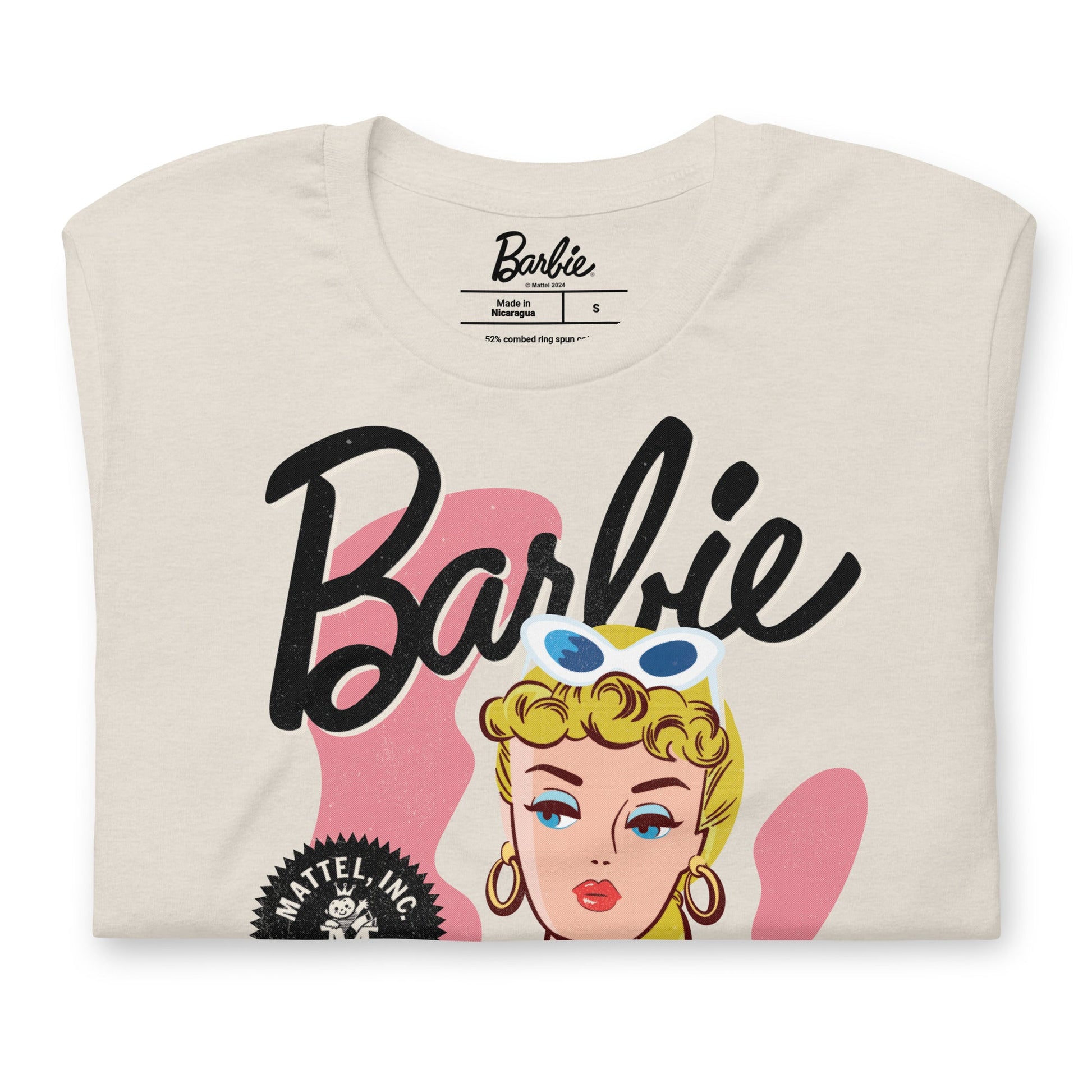 Vintage Barbie Oatmeal T-Shirt - Áo thun Unisex Thời trang cao cấp - Mattel Creations - Hình ảnh chi tiết 2
