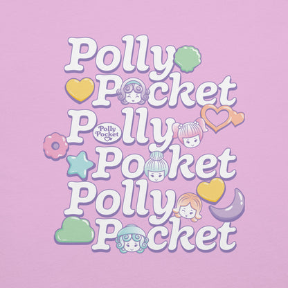 Polly Pocket Icons Embroidered Pink T-Shirt