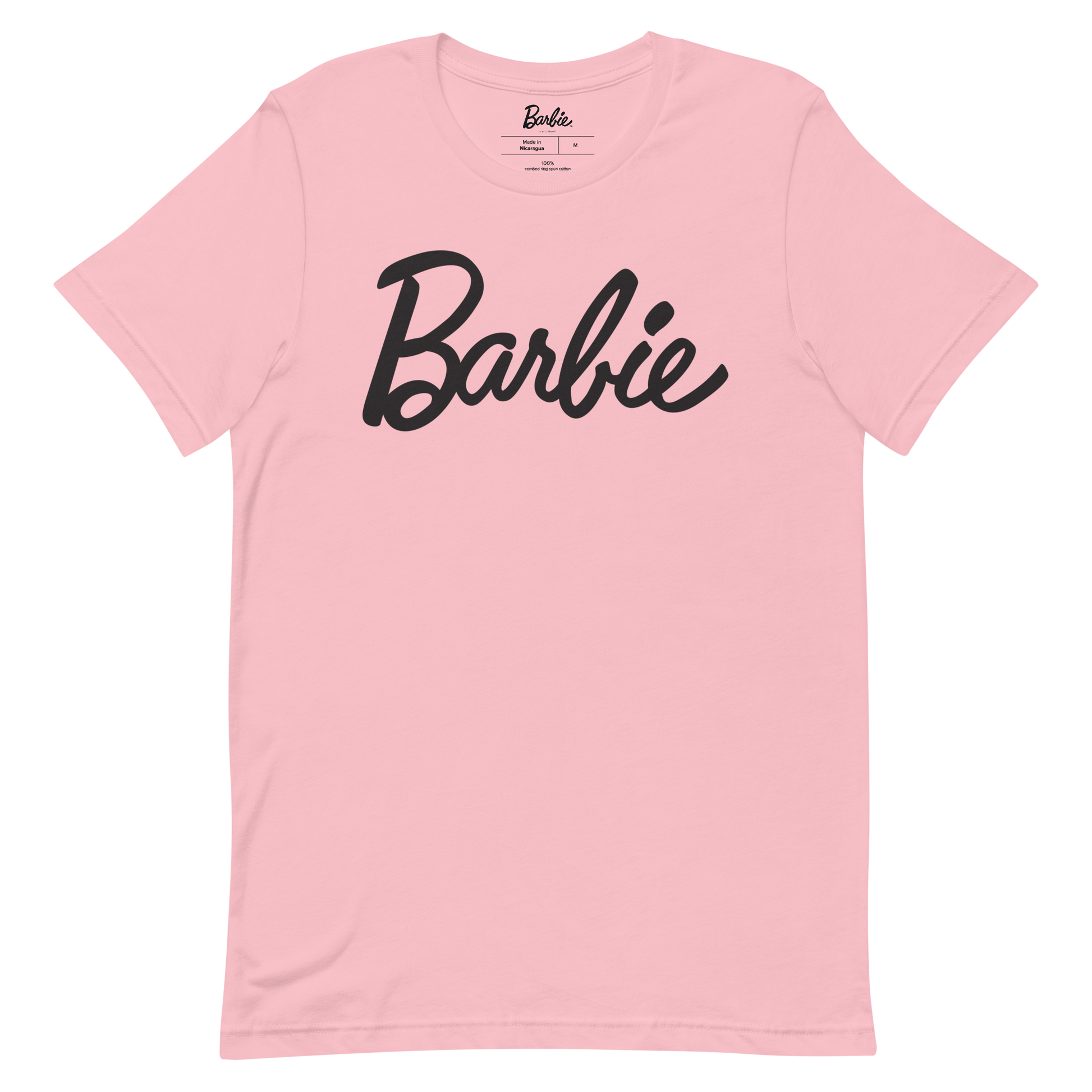 Barbie Script Logo Unisex Pink T-Shirt - Áo Thun Unisex Màu Hồng Barbie Signature - Hình ảnh sản phẩm