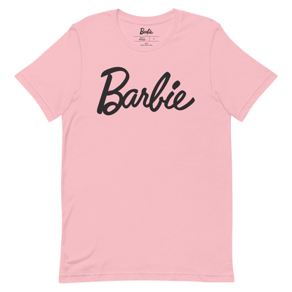 Barbie Script Logo Unisex Pink T-Shirt - Áo Thun Unisex Màu Hồng Barbie Signature - Hình ảnh sản phẩm