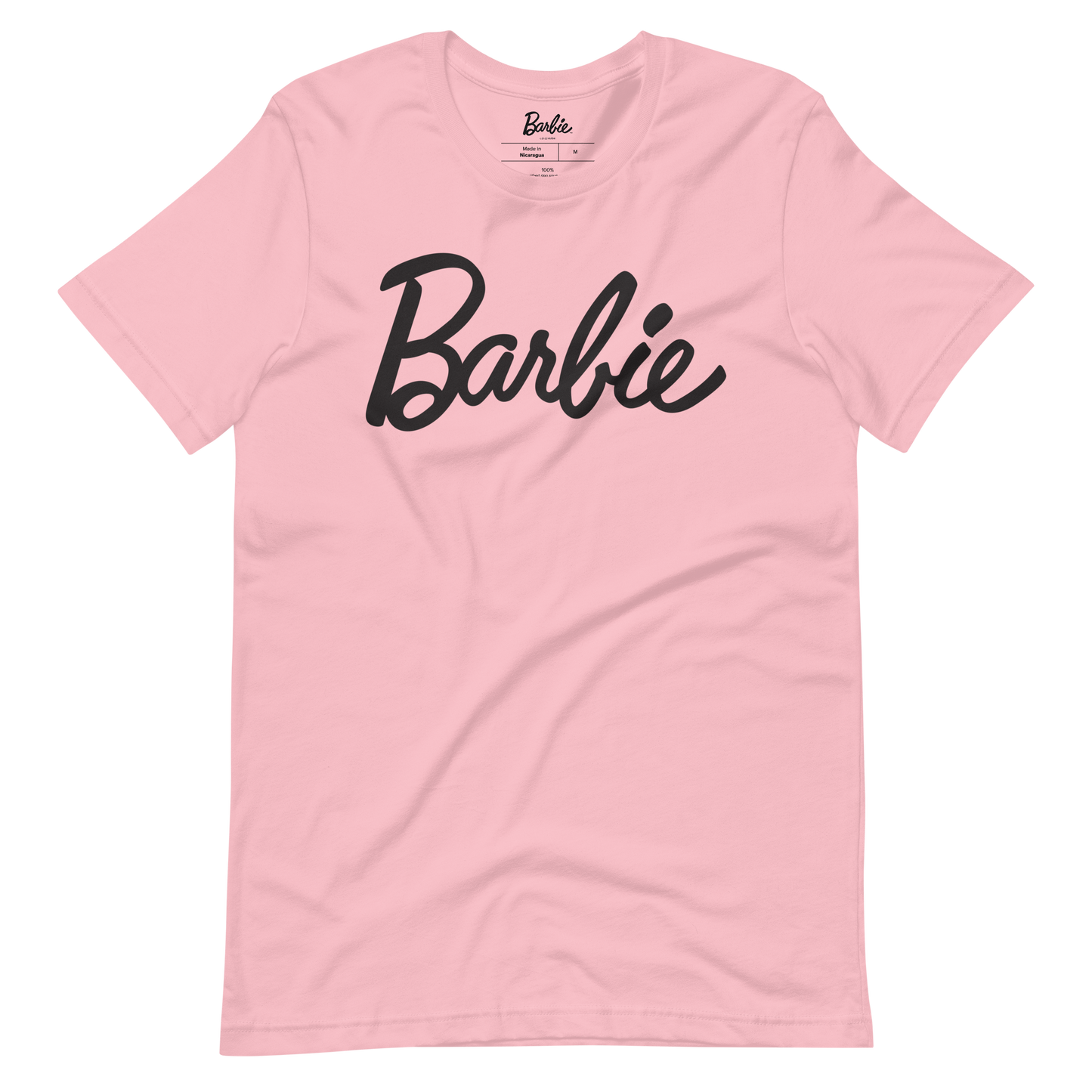 Barbie Script Logo Unisex Pink T-Shirt - Áo Thun Unisex Màu Hồng Barbie Signature - Hình ảnh chi tiết 2