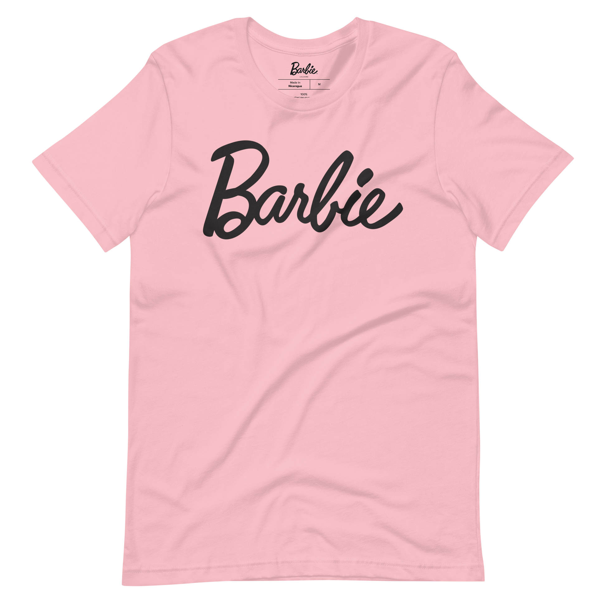 Barbie Script Logo Unisex Pink T-Shirt - Áo Thun Unisex Màu Hồng Barbie Signature - Hình ảnh chi tiết 2