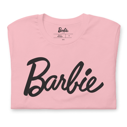 Barbie Script Logo Unisex Pink T-Shirt - Áo Thun Unisex Màu Hồng Barbie Signature - Góc nhìn khác 3