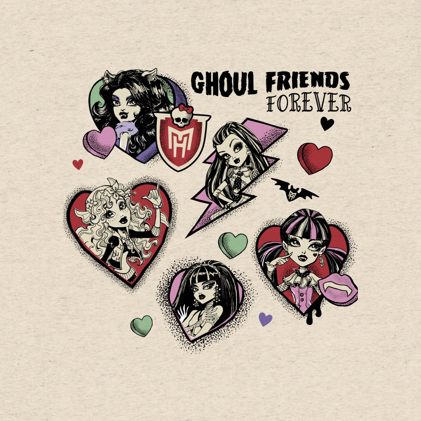 Monster High Ghoul Friends Forever T-Shirt - Áo Thun Unisex Chính Hãng Mattel - Góc nhìn khác 3
