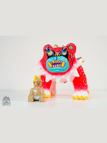 BAD Tiger Strawberry Milky Ice Colour Version - Đồ Chơi Nghệ Thuật Sofubi Kaiju One