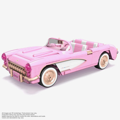 MEGA Barbie The Movie ’56 Corvette Stingray Collector Building Set - Bộ lắp ráp xe mô hình 1:18 Corvette Stingray 1956 - MEGA Barbie