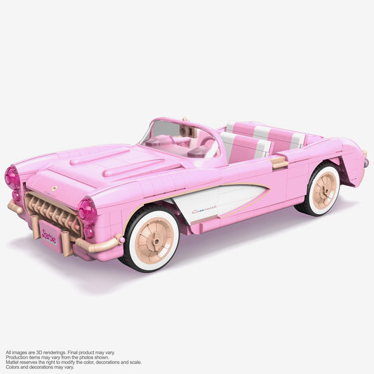 MEGA Barbie The Movie ’56 Corvette Stingray Collector Building Set - Bộ lắp ráp xe mô hình 1:18 Corvette Stingray 1956 - MEGA Barbie
