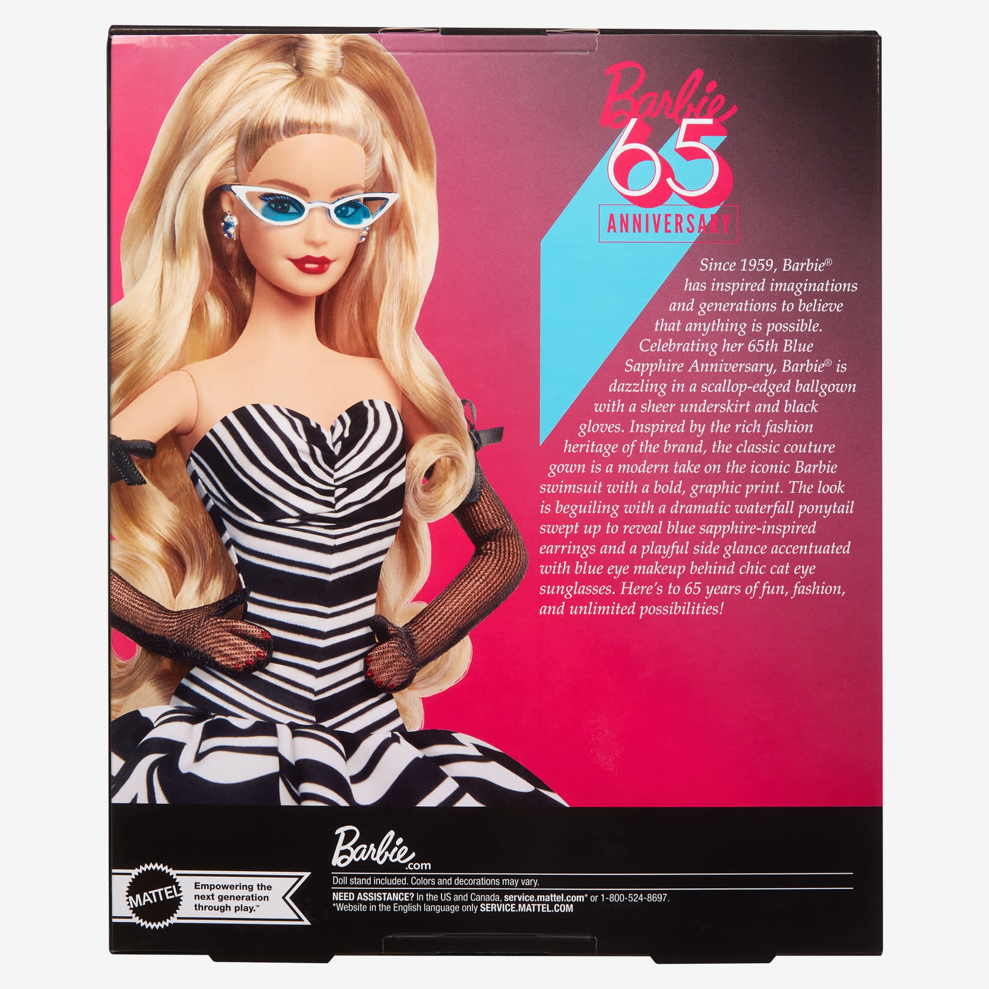 Barbie 65th Anniversary Doll With Blonde Hair - Búp Bê Kỷ Niệm 65 Năm (Tóc Vàng) - Mattel Signature Mattel Creations - ảnh 4 