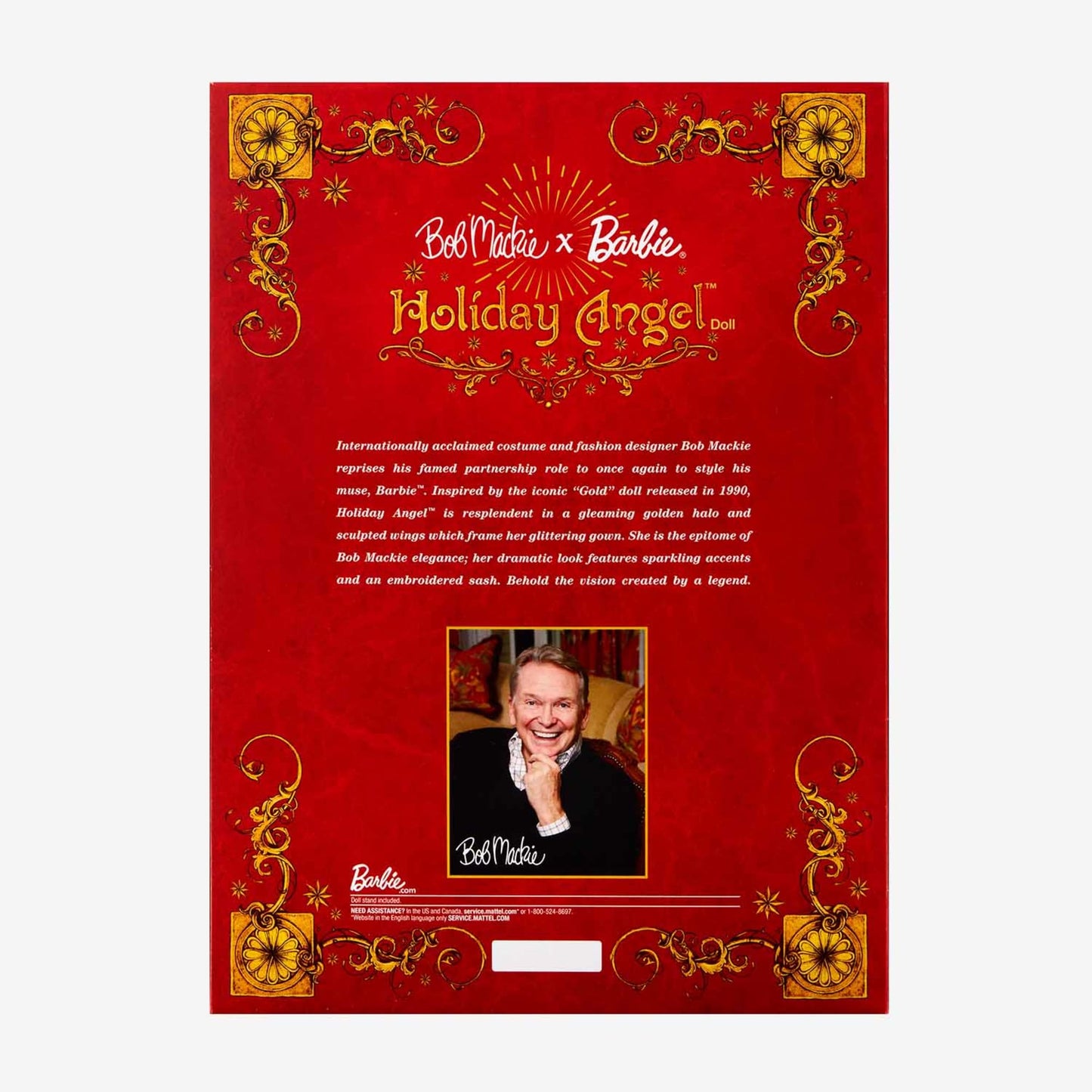 Bob Mackie Barbie Holiday Angel Doll - Búp Bê Barbie Sưu Tầm Cao Cấp Gold Label - Góc nhìn khác 3