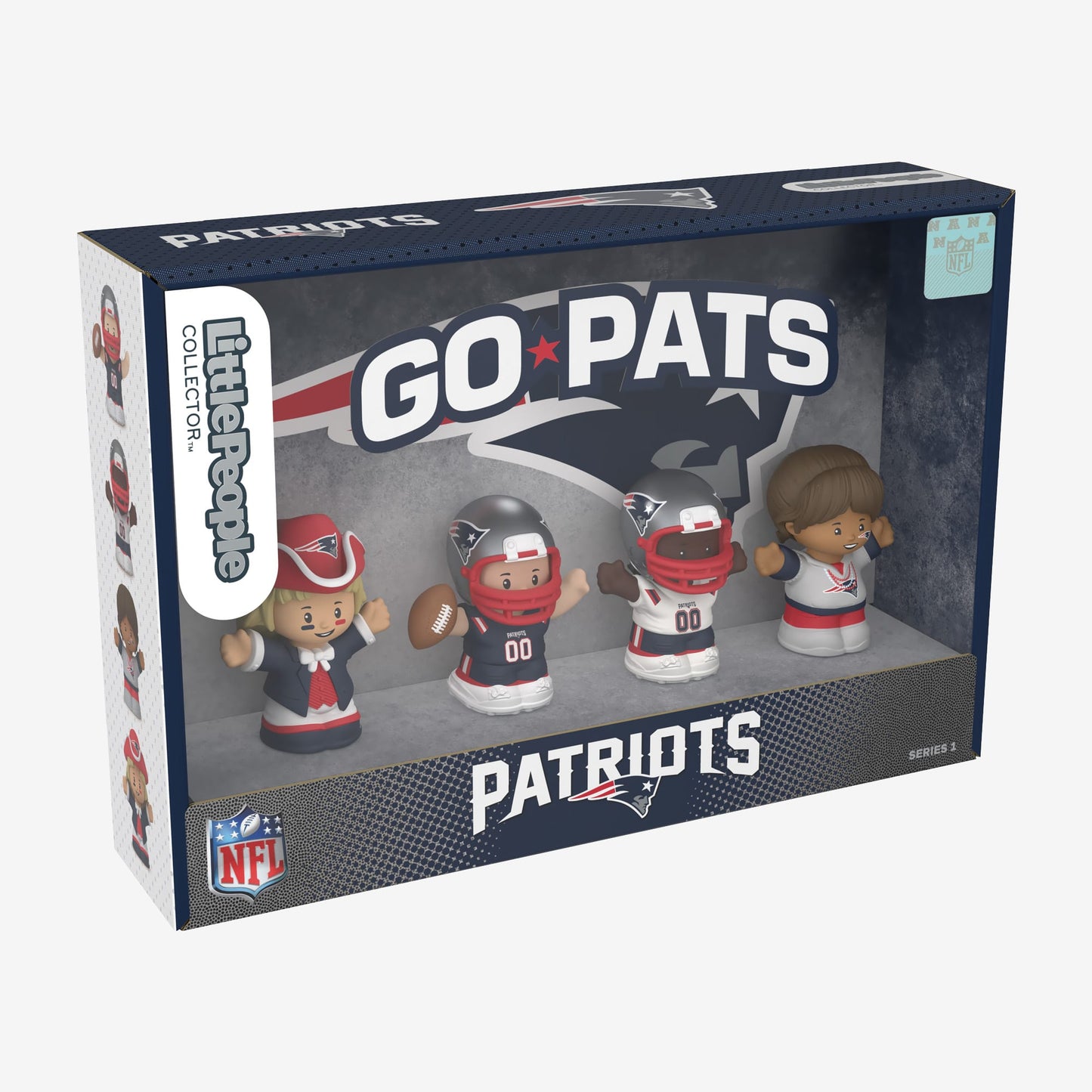 Little People Collector x NFL New England Patriots Set - Bộ Mô Hình Đồ Chơi Sưu Tầm NFL Mattel HND12