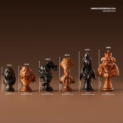 Bộ Cờ Vua: Triều Đại Chó - Cờ vua gỗ thủ công cao cấp - Miniwood Design