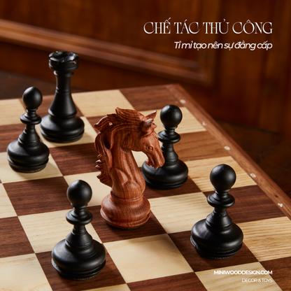 Cờ Vua Gỗ Signature - Bộ cờ vua cao cấp gỗ Walnut & Maple - Miniwood Design