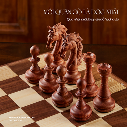 Cờ Vua Gỗ Signature - Bộ cờ vua cao cấp gỗ Walnut & Maple - Miniwood Design