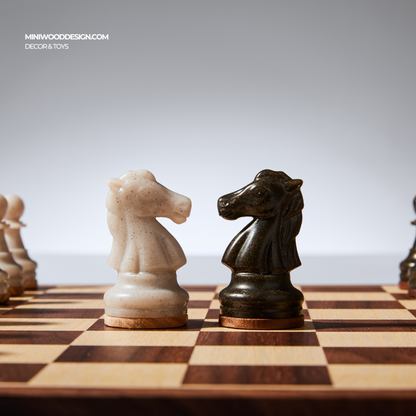 Cờ Vua Gỗ & Resin - Bàn cờ vua mini thủ công cao cấp - Miniwood Design
