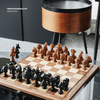 Bộ Cờ Vua: Triều Đại Chó - Cờ vua gỗ thủ công cao cấp - Miniwood Design
