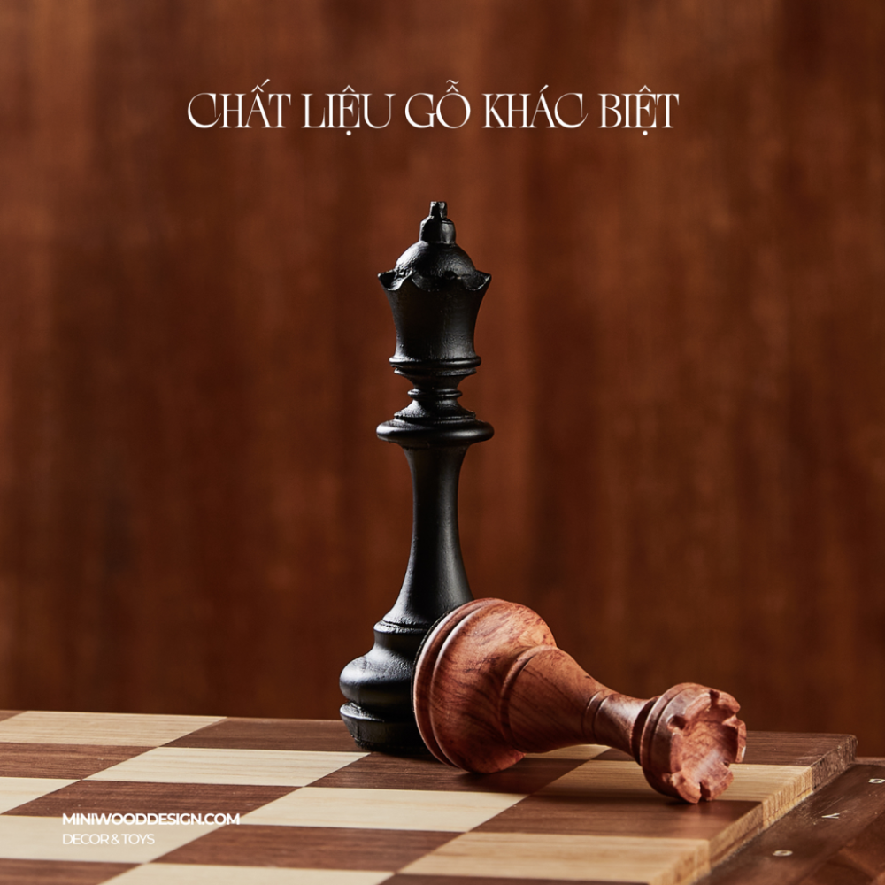Cờ Vua Gỗ Signature - Bộ cờ vua cao cấp gỗ Walnut & Maple - Miniwood Design