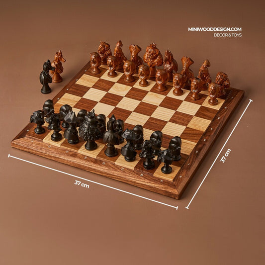 Bộ Cờ Vua: Triều Đại Chó - Cờ vua gỗ thủ công cao cấp - Miniwood Design