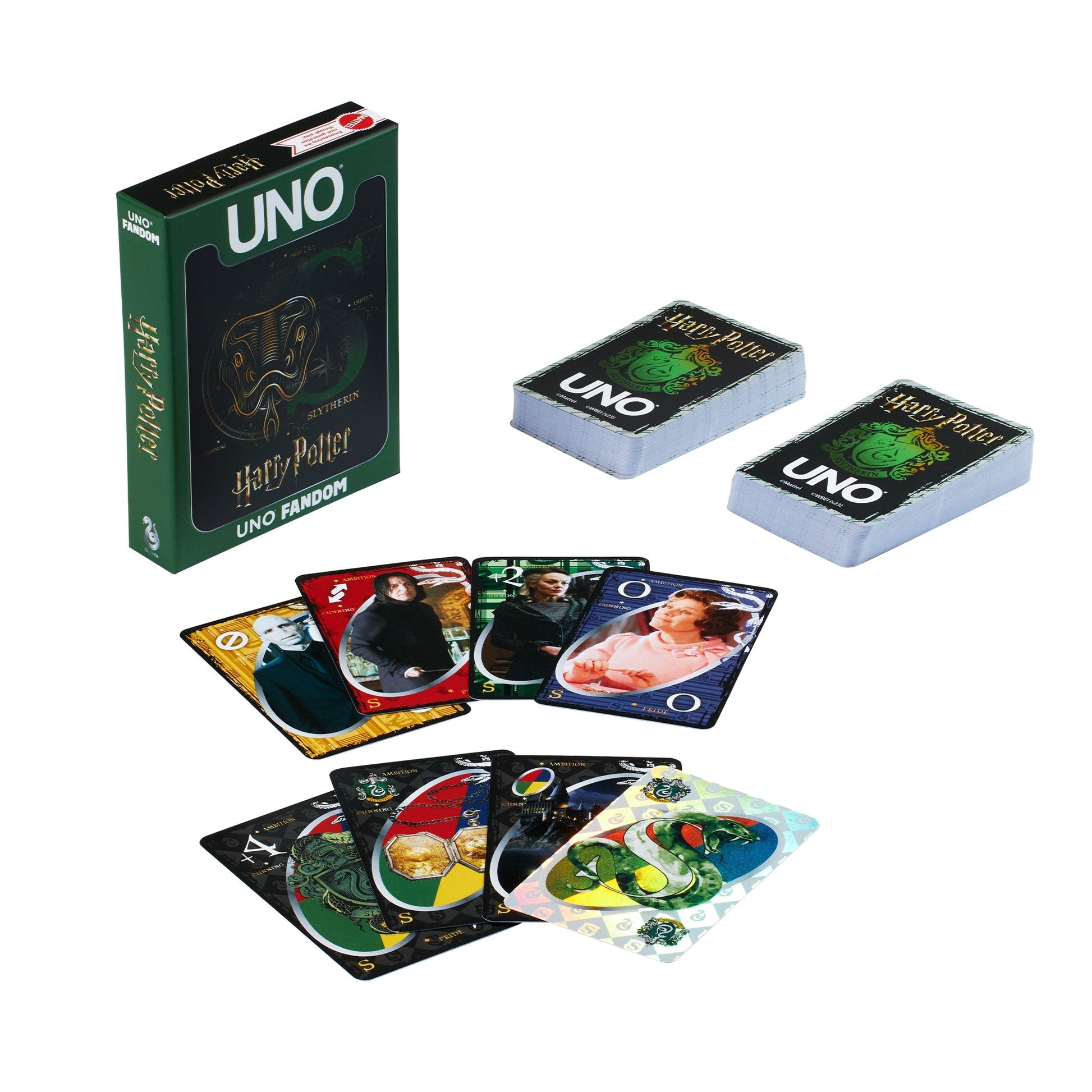 UNO Fandom Harry Potter Slytherin Game Deck - Bài Thẻ Board Game Phù Thuỷ - Mattel Creations - Hình ảnh chi tiết 2