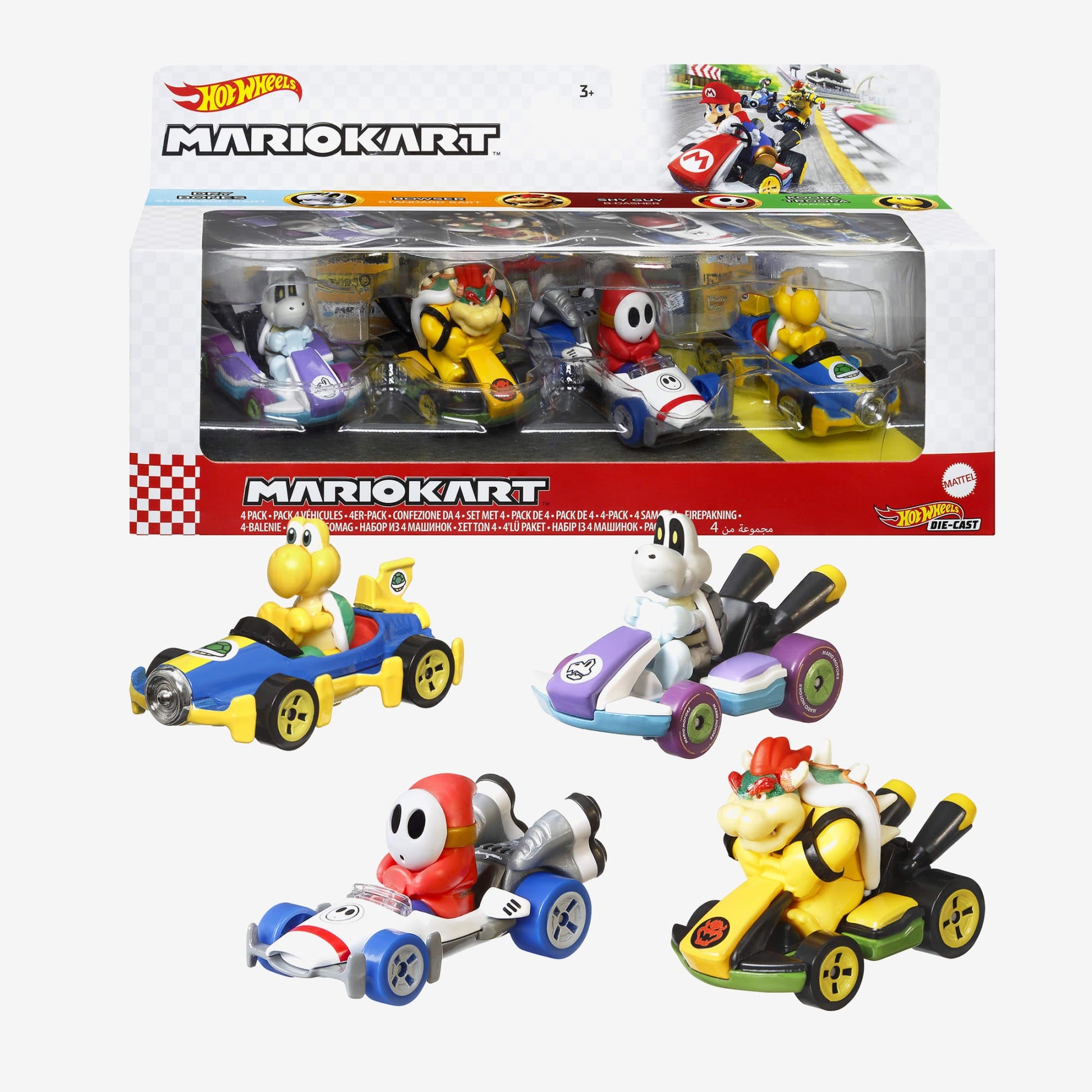 Hot Wheels Mario Kart Vehicles 4-Pack - Bộ 4 Xe Mô Hình Đồ Chơi Die-cast - Hot Wheels - Hình ảnh sản phẩm