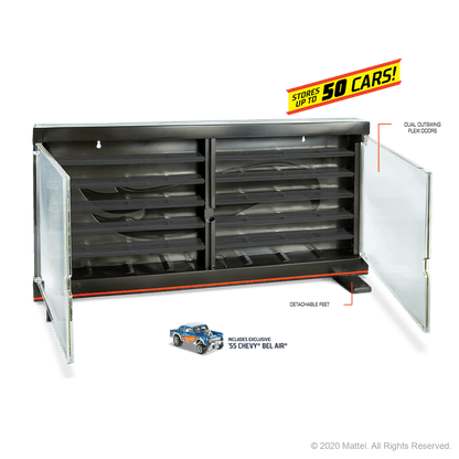 Hot Wheels Display Case - Kệ Trưng Bày 50 Xe Kèm Xe '55 Chevy Gasser - Mattel GND88 - Hình ảnh bổ sung 7