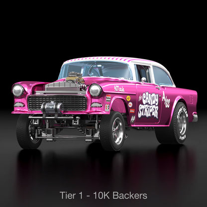 RLC Exclusive 1:18 Scale ‘55 Chevy Bel Air Gasser “Candy Striper” - Xe Mô Hình Tỉ Lệ 1:18 Cao Cấp Hot Wheels - Hình ảnh chi tiết 2