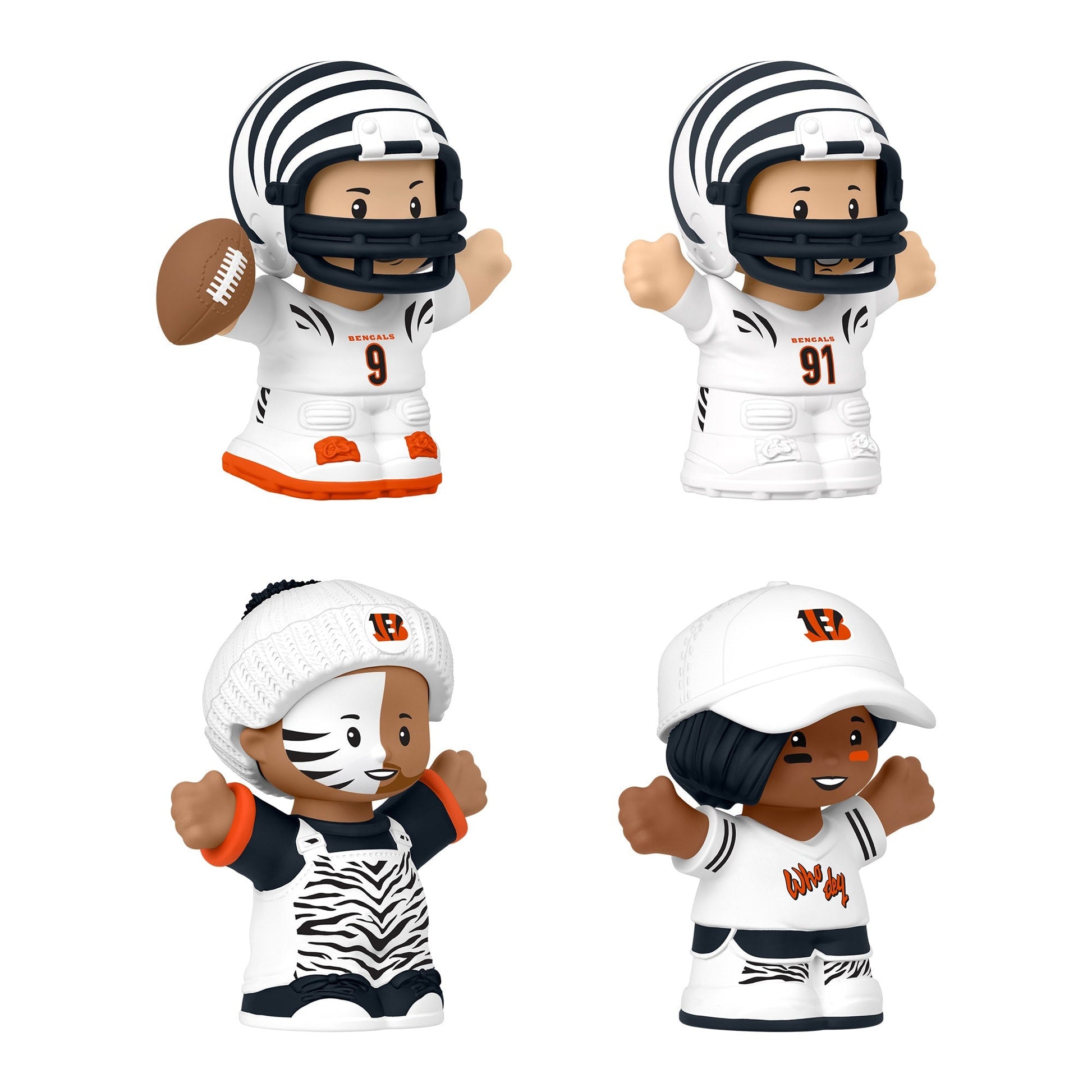 Little People Collector Cincinnati Bengals Alternate Jersey Figure Set - Bộ Mô Hình Cầu Thủ NFL Sưu Tầm Mattel - Hình ảnh bổ sung 7