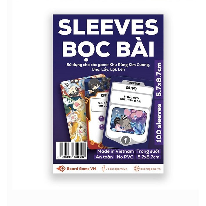 Sleeves bọc bảo vệ bài Cuộc Đua Sao Chổi - Bọc bài size 6.5 x 9 cm (100 cái) - Board Game VN