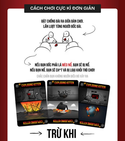 Exploding Kittens (Mèo nổ) - Board Game Thẻ Bài Chính Hãng - Board Game VN Board Game VN Store - ảnh 1 - Board Game Thẻ Bài