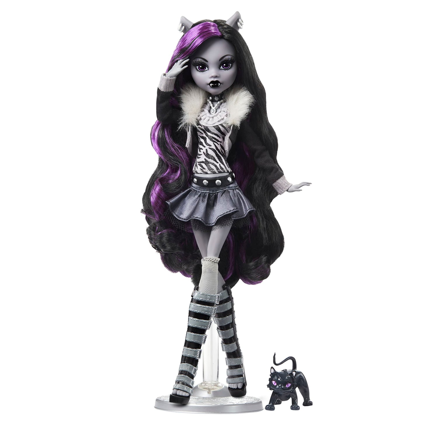 Monster High Reel Drama Clawdeen Wolf Doll - Búp Bê Sưu Tầm Bản Đen Trắng - Mattel HKN28 - Hình ảnh sản phẩm