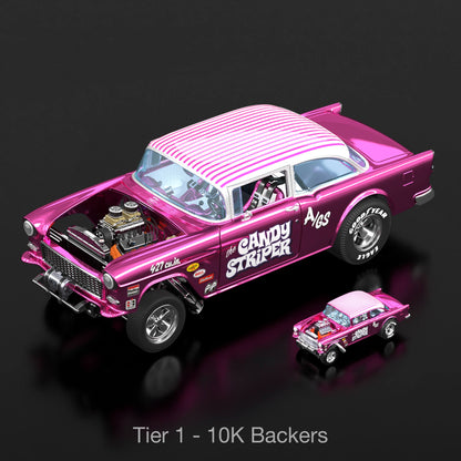 RLC Exclusive 1:18 Scale ‘55 Chevy Bel Air Gasser “Candy Striper” - Xe Mô Hình Tỉ Lệ 1:18 Cao Cấp Hot Wheels - Góc nhìn khác 3
