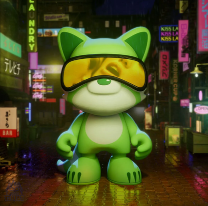 KISS LAND GREEN BY THE WEEKND - Mô Hình Art Toy Cao Cấp - Super Plastic - Hình ảnh sản phẩm