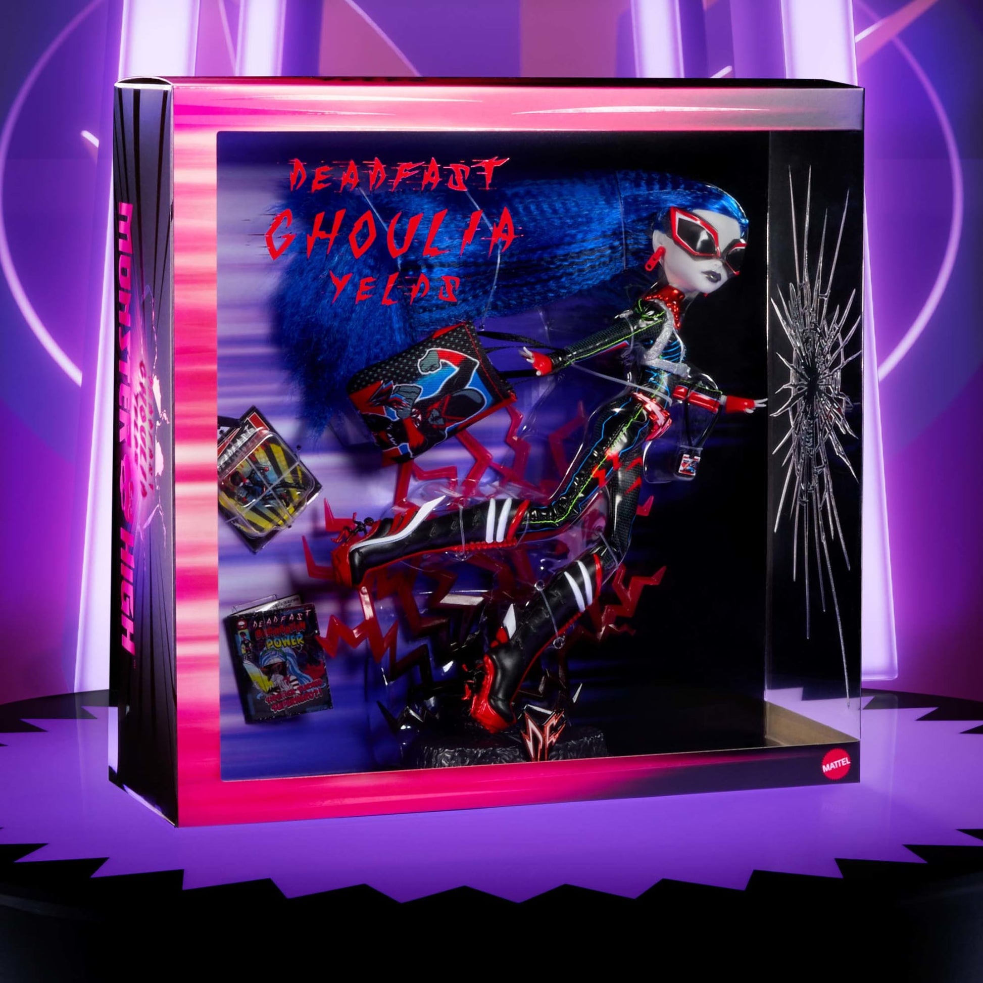 Monster High Deadfast Ghoulia Yelps Doll - Búp bê Sưu tầm Phiên bản Siêu anh hùng - Mattel HRP95 - Hình ảnh bổ sung 6
