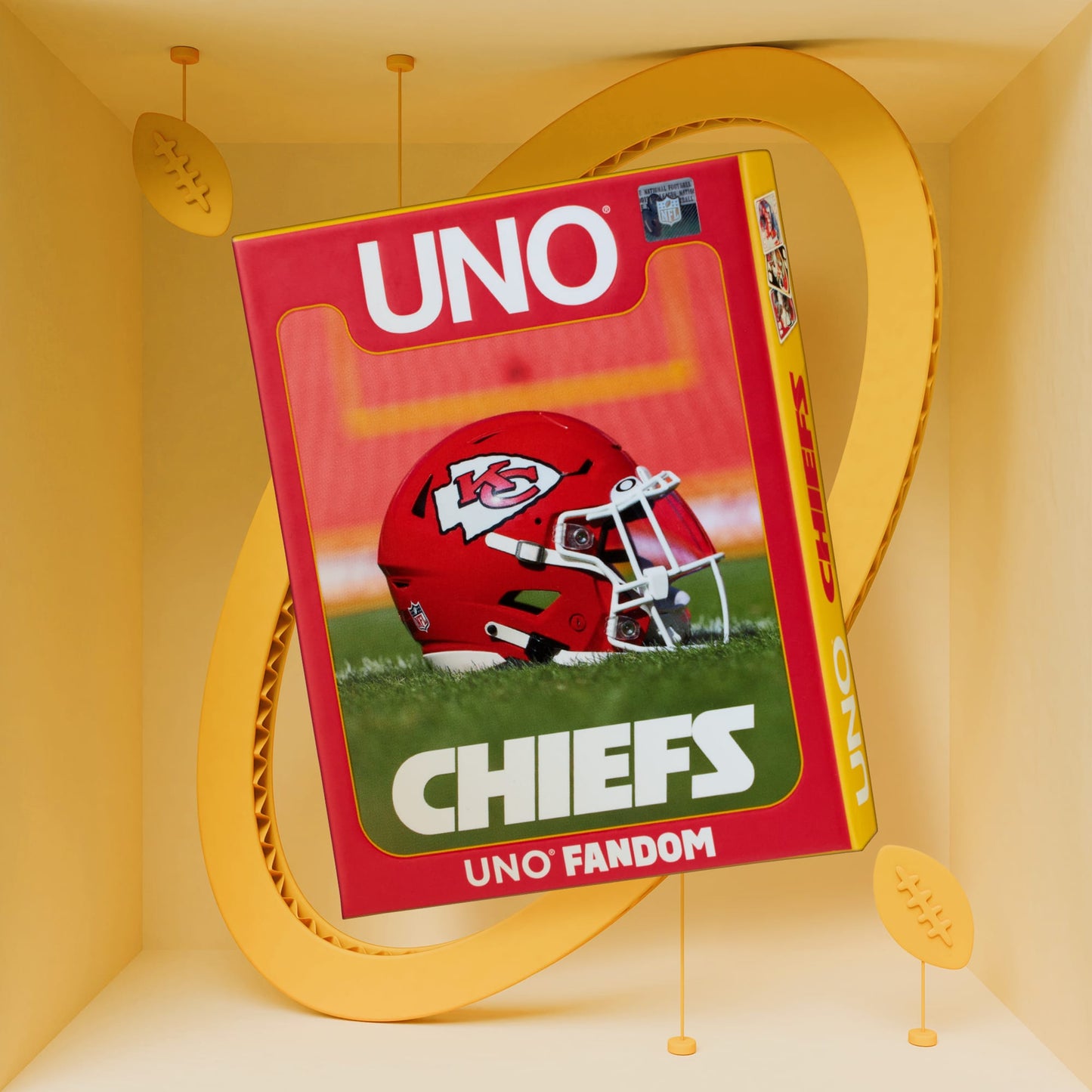 UNO Fandom NFL Kansas City Chiefs Game Deck - Trò chơi thẻ bài thể thao - Mattel - Hình ảnh sản phẩm