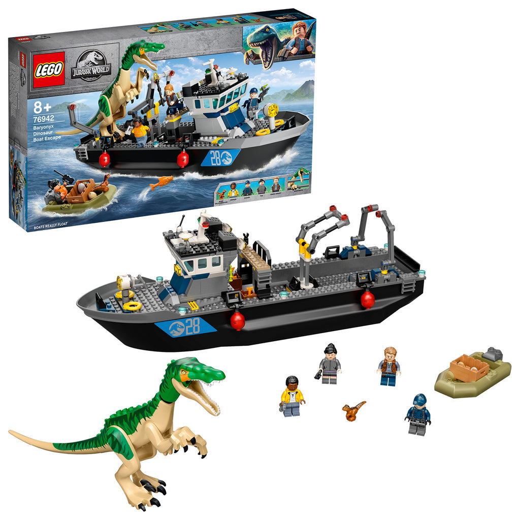 LEGO® Jurassic World Baryonyx Dinosaur Boat Escape - Đồ Chơi Lắp Ráp Thuyền Thoát Hiểm Khủng Long 76942