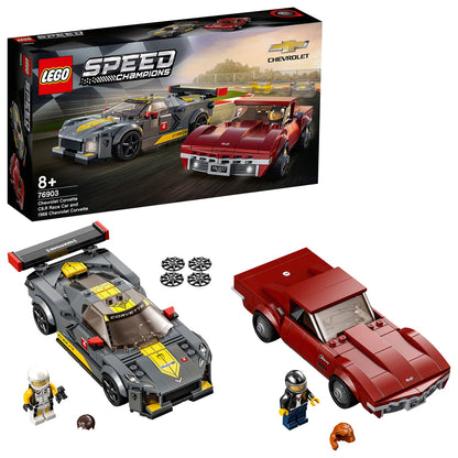 LEGO® Speed Champions Chevrolet Corvette C8.R Race Car and 1968 Chevrolet Corvette - Bộ Đồ Chơi Lắp Ráp Xe Đua 512 Chi Tiết -