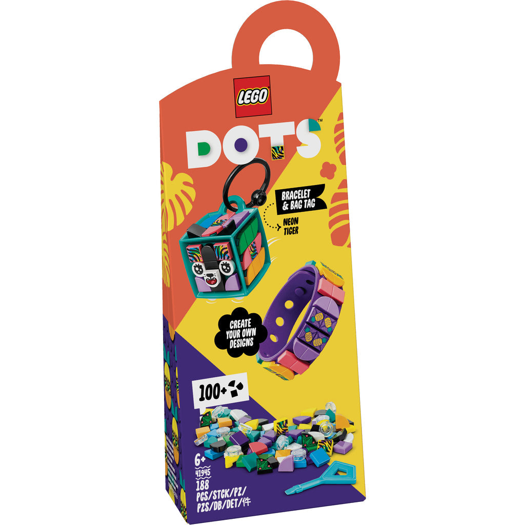 LEGO® DOTS™ Neon Tiger Bracelet & Bag Tag (41945) - Đồ Chơi Thủ Công Sáng Tạo LEGO - Hình ảnh sản phẩm