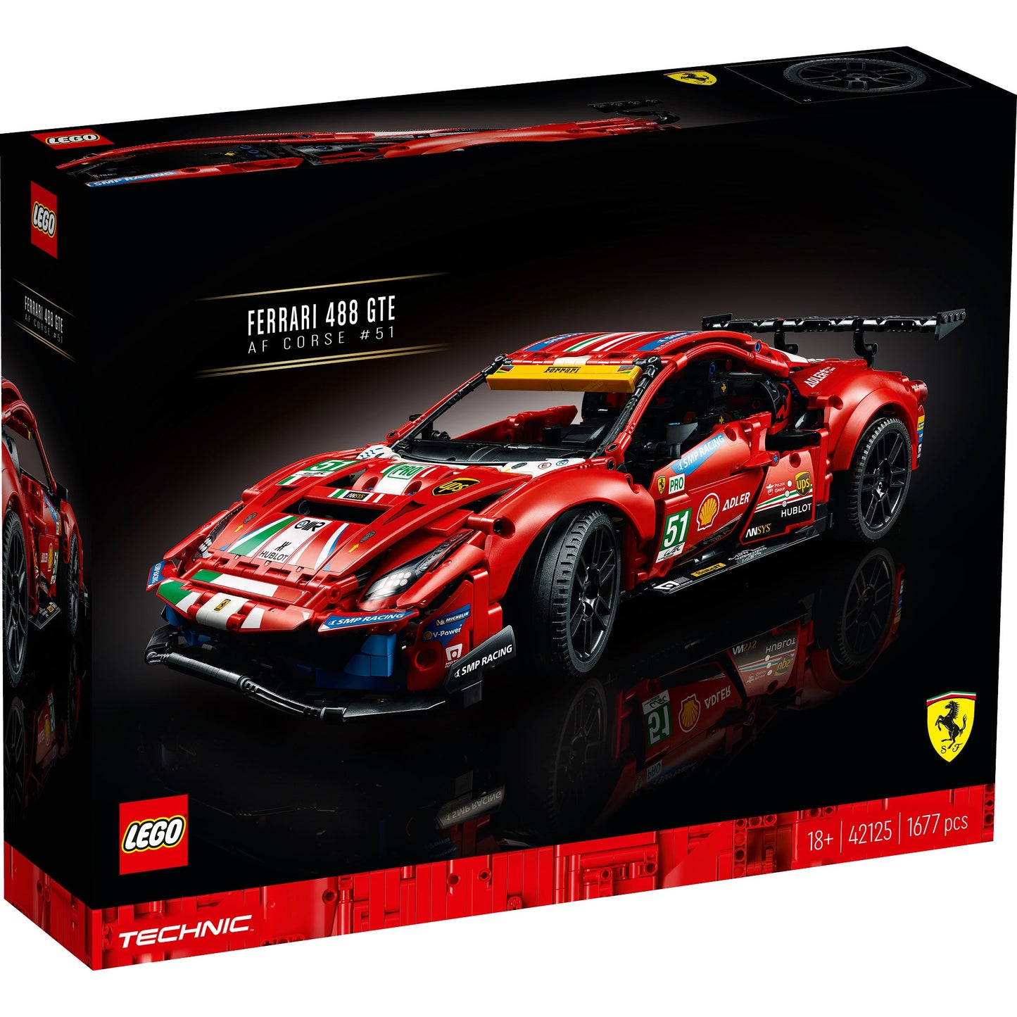 LEGO® Technic™ Ferrari 488 GTE “AF Corse #51” - Mô Hình Xe Đua Siêu Cấp - LEGO 42125 - Hình ảnh sản phẩm